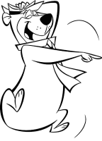 A coloring page of yogi bear